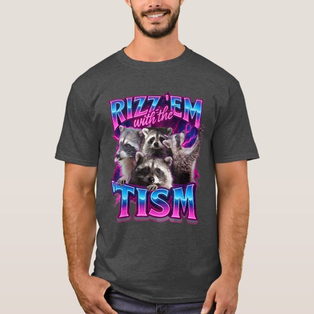 Camiseta Rizz em withheism Racoon for Men Women and retro f (Anverso)