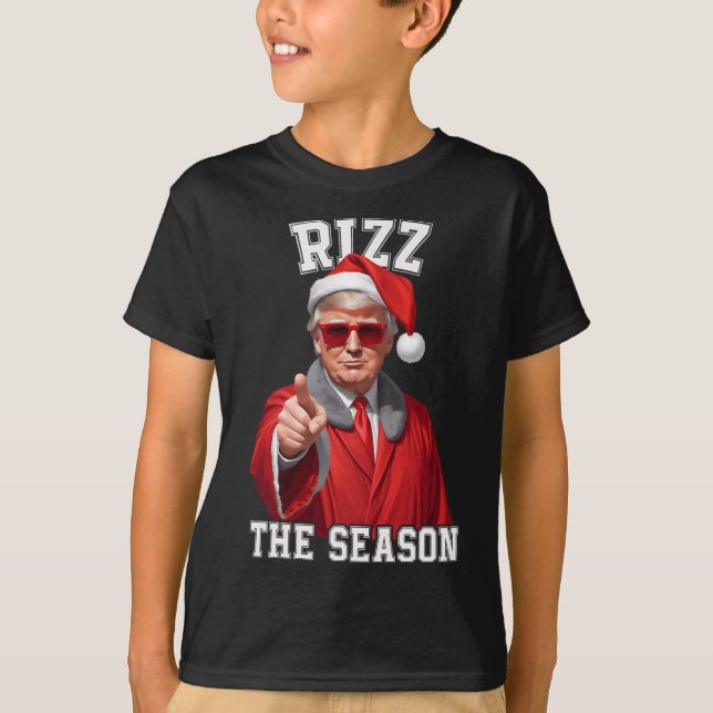 Camiseta Rizz La temporada Funny Navidades de Trump Santa C (Anverso)