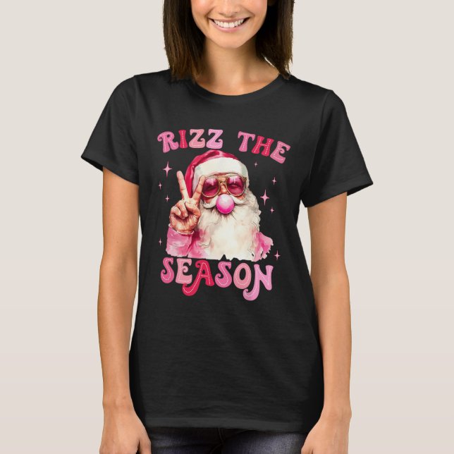 Camiseta Rizz La Temporada Santa Pink Bubble Gum Rizzmas Ch (Anverso)