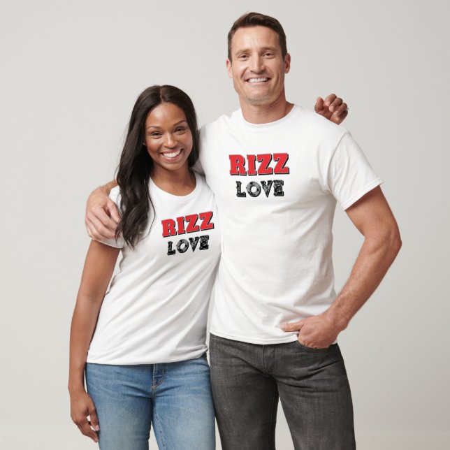 Camiseta Rizz Love Fun Rojo y Negro (Unisexo)