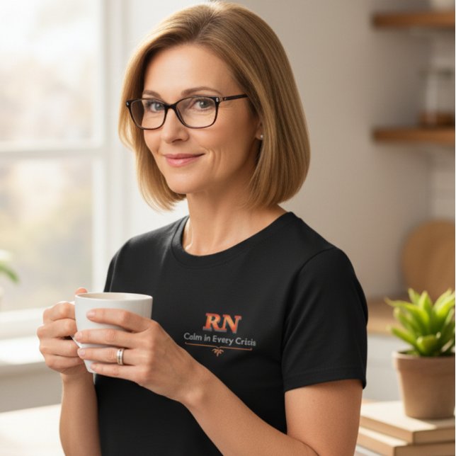 Camiseta RN Calm in Every Crisis Elegant T-Shirt (Subido por el creador)