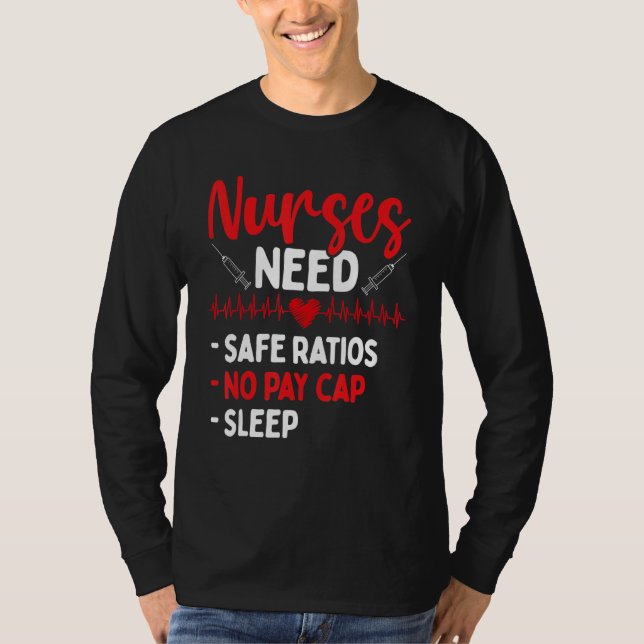 Camiseta RN CNA Appreciation Safe Ratios No Pay Cap Sleep N (Anverso)