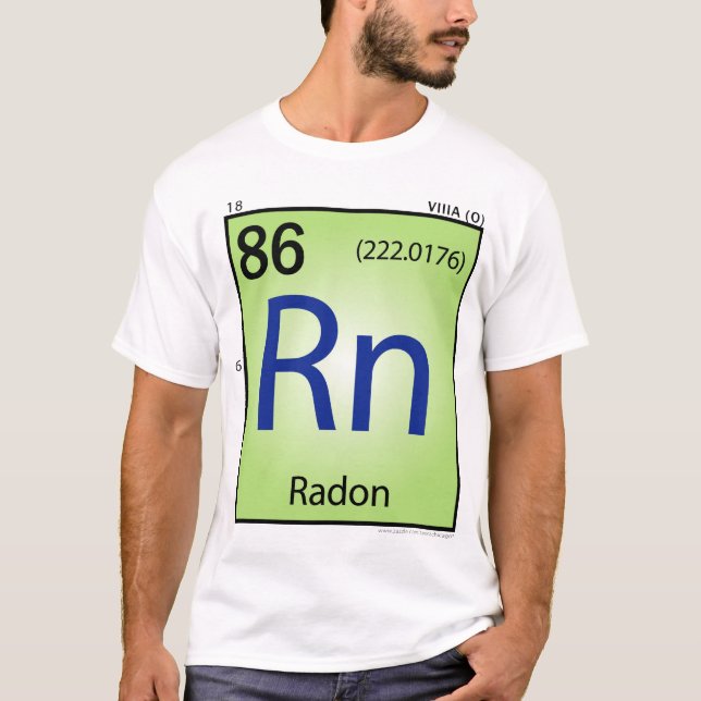 Camiseta (Rn) del elemento del radón - frente (Anverso)
