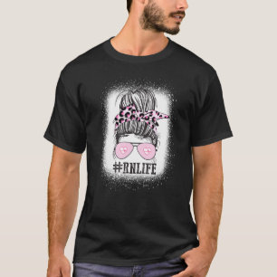 Camiseta Rn Enfermera Life Bleached Messy enfermera registr