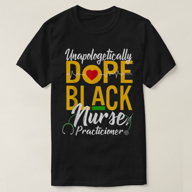 Camiseta RN, profesional de enfermería negra sin remordimie (Diseño del anverso)