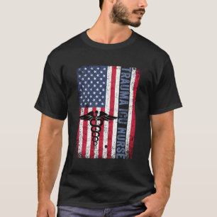 Camiseta Rn Trauma Icu Enfermera Regalo Bandera Patriótica 