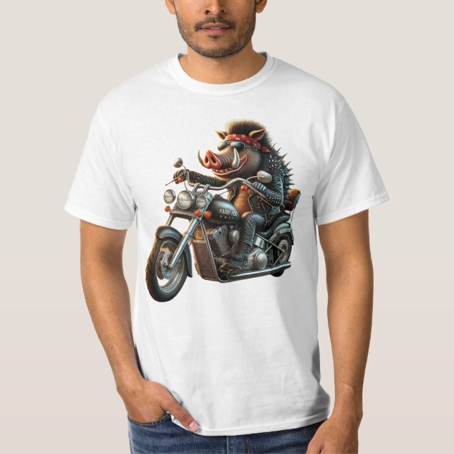 Camiseta Road Hog Biker T-Shirt | Rebel Motorcycle Hog Desi (Anverso)