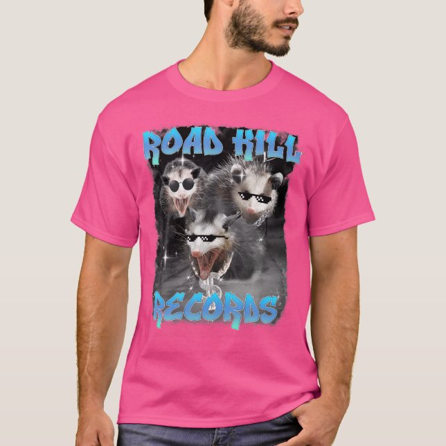 Camiseta Road Kill Records Opossum Funny 90S Bootleg Rap (Anverso)