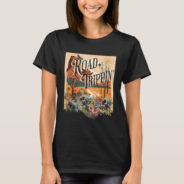 Camiseta Road Trippin Retro Style Vacation Road Tripping Wo (Anverso)