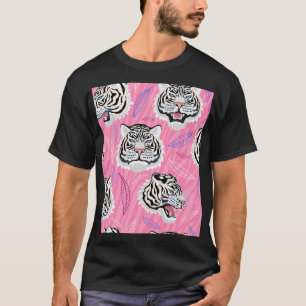 Camiseta Roar de tigres blancos: Patrón de selva tropical d