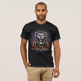 Camiseta Roar en estilo Logotipo de León Geométrico Negro d
