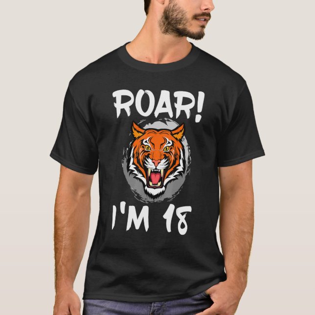 Camiseta Roar, estoy 18 con el tema de la fiesta de cumplea (Anverso)