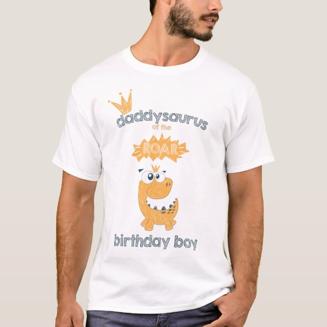 Camiseta ROAR Personalizado Dinosaurio Birday Dad (Anverso)