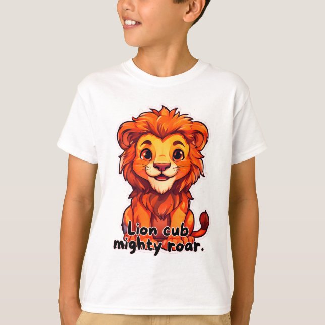 Camiseta roar poderoso de cachorro de león (Anverso)