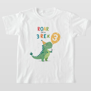 Camiseta Roar, soy una fiesta de tercer cumpleaños de niños