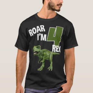 Camiseta Roar, tengo 4 años para la fiesta de cumpleaños de