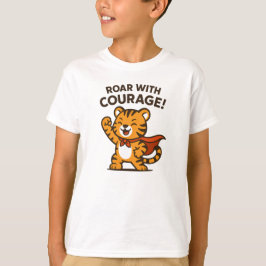 Camiseta Roar With Courage Cute Orange Tiger Design