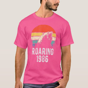 Camiseta Roaring 1986 Vintage Retro Sunset Bear Animal 36