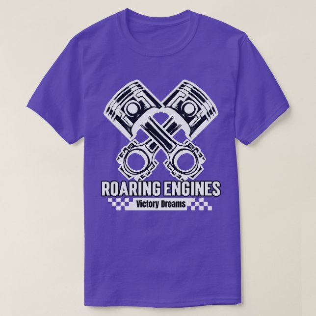 Camiseta Roaring Engines Victory Dreams Piston Rod Checker (Diseño del anverso)