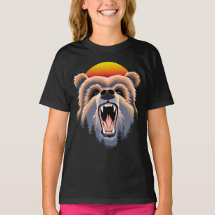 Camiseta Roaring Grizzly Bear Face