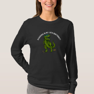 Camiseta Roaring In My 19th Birthday Retro Rex Dinosaur 19