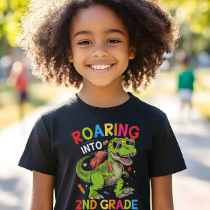 Camiseta Roaring into 2nd Grade Dinosaur – Cool Back School