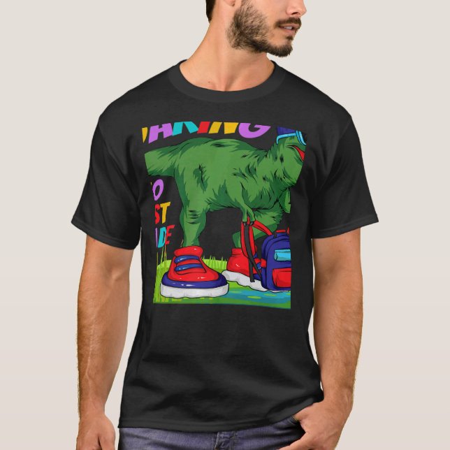 Camiseta Roaring into First Grade Dinosaur Rex Back to Scho (Anverso)