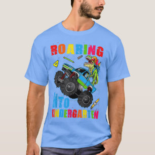Camiseta Roaring Into Kindergarten Dinosaur Truck Back To S
