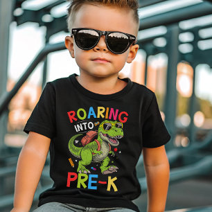 Camiseta Roaring into Pre-K Dinosaur – Back to School