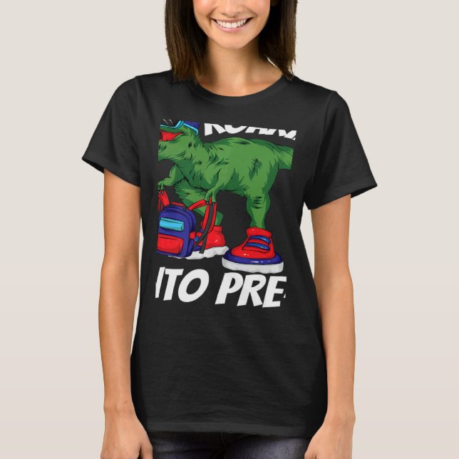 Camiseta Roaring into Pre K Dinosaur Rex Back to School Kid (Anverso)