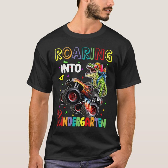 Camiseta Roaring Kindergarten Dinosaur Monstruo de nuevo (Anverso)