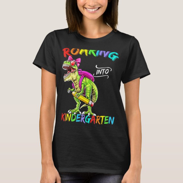 Camiseta Roaring Kindergarten Dinosaur para volver a la esc (Anverso)