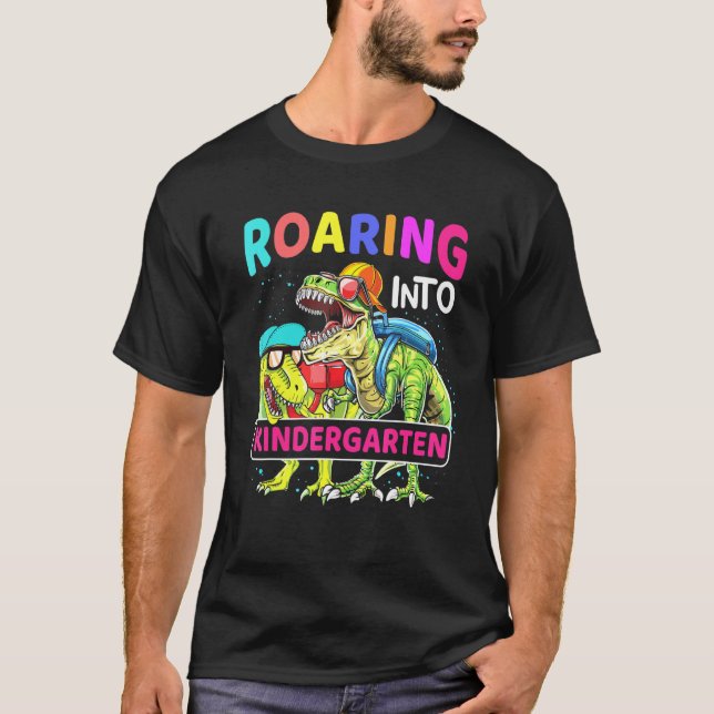 Camiseta Roaring Kindergarten Dinosaur para volver a la esc (Anverso)