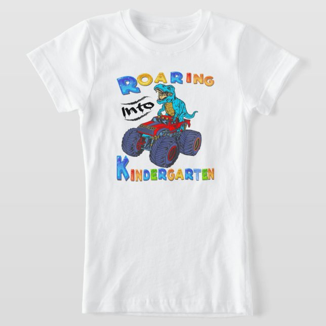 Camiseta Roaring Kindergarten Dinosaur Para Volver A La Esc (Distribución)