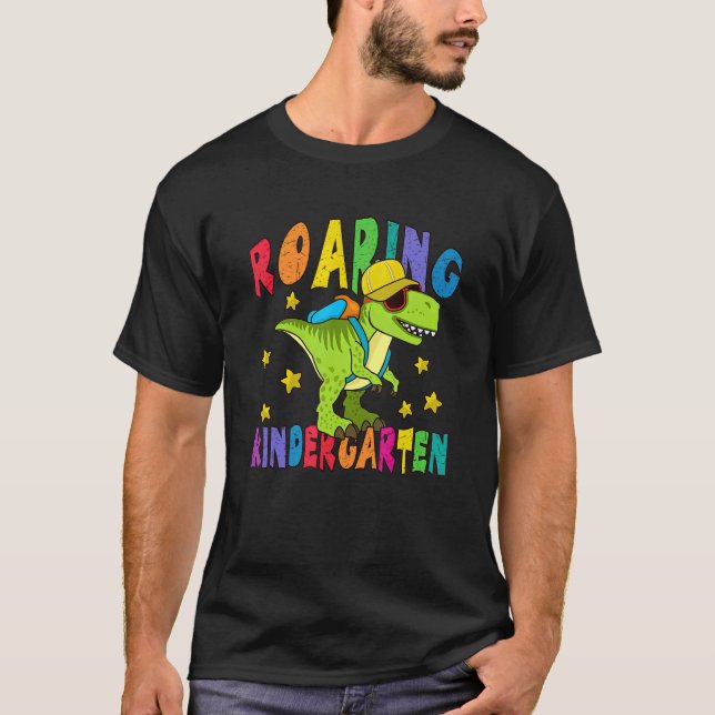 Camiseta Roaring Kindergarten Dinosaur Rex (Anverso)