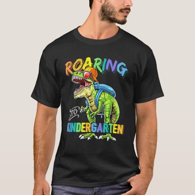 Camiseta Roaring Kindergarten Dinosaur Rex Back To School B (Anverso)