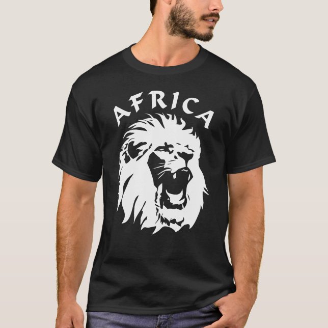 Camiseta Roaring Lion Face | África (Anverso)