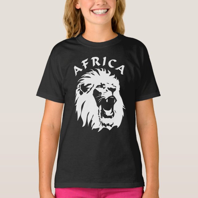 Camiseta Roaring Lion Face | África (Anverso)