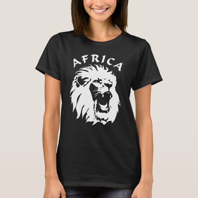 Camiseta Roaring Lion Face | África (Anverso)