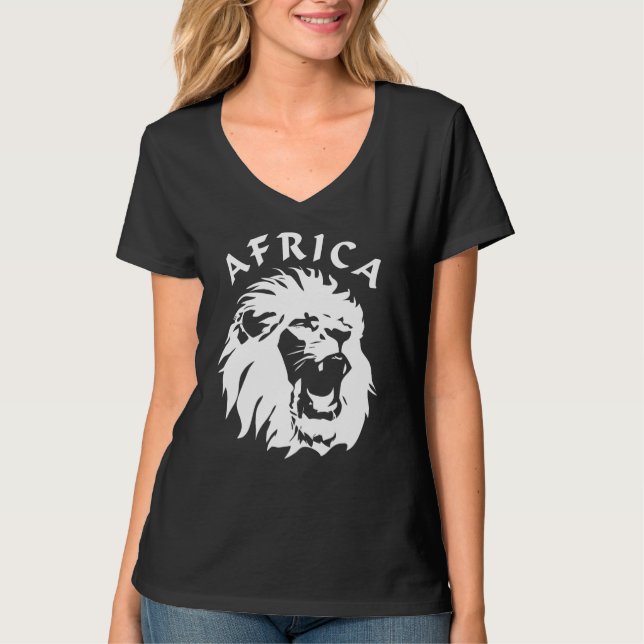 Camiseta Roaring Lion Face | África (Anverso)