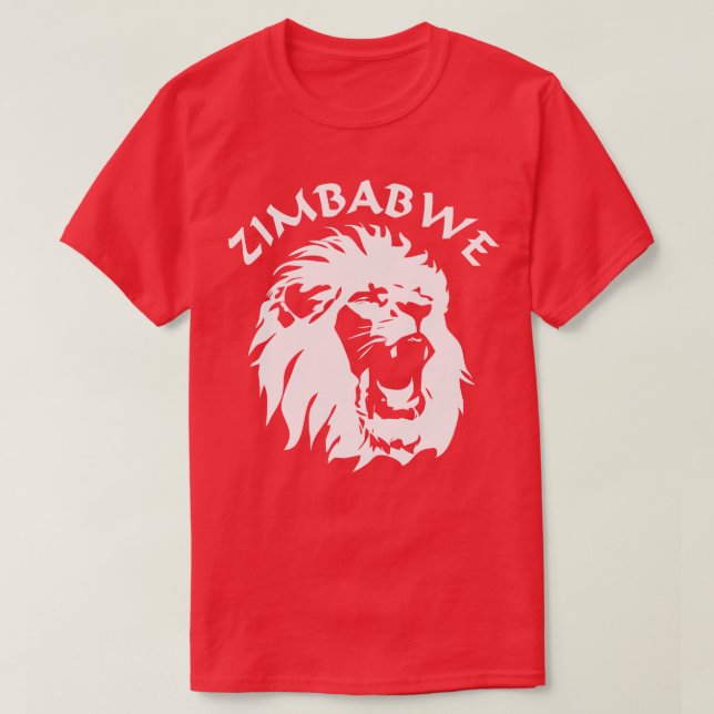 Camiseta Roaring Lion Face Zimbabue (Diseño del anverso)