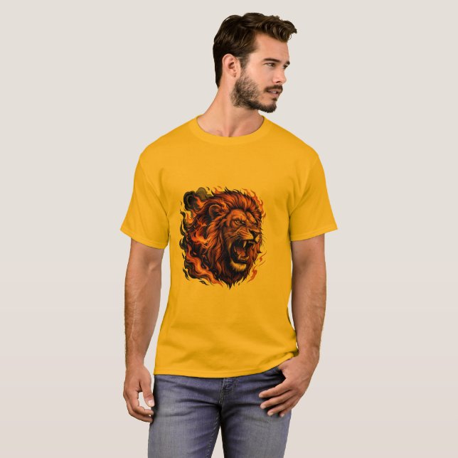 Camiseta Roaring Lion – Gráfico de Poder Fiero (Anverso completo)