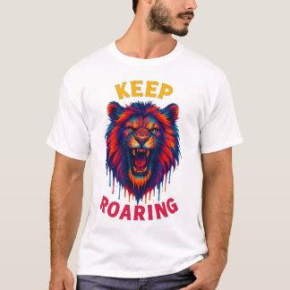 Camiseta Roaring Lion T-shirt – Wild Jungle Animal Graphic