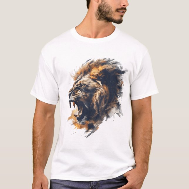 Camiseta Roaring Majesty - Fierce Diseño de Arte León (Anverso)