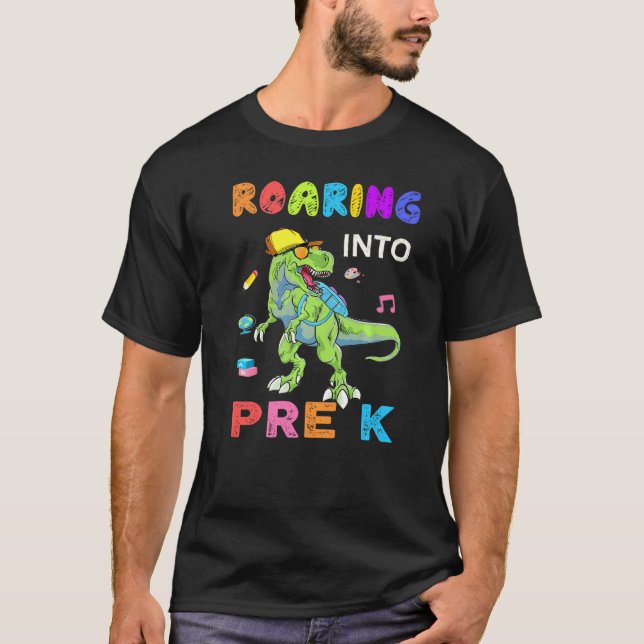 Camiseta Roaring Pre K Dinosaur Rex De Vuelta A La Escuela (Anverso)