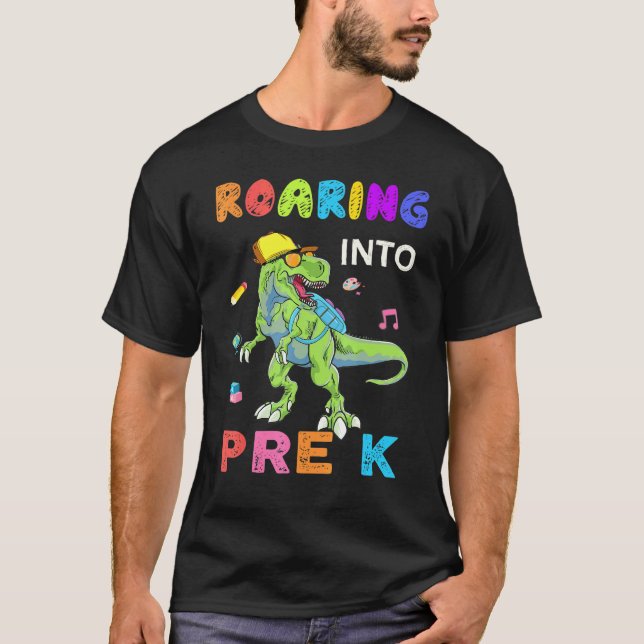 Camiseta Roaring Pre K Dinosaur Rex De Vuelta A La Escuela (Anverso)