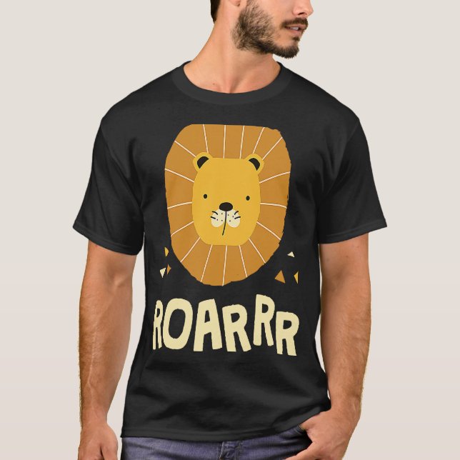 Camiseta Roarrr I Chica de León Niños Tigre amigo animal Ch (Anverso)