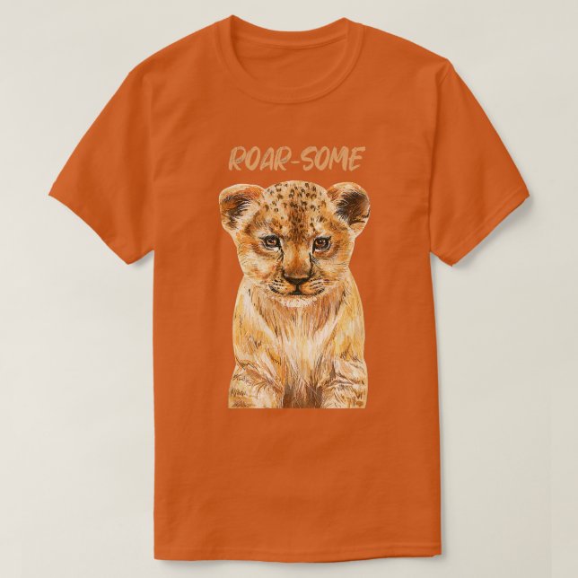 Camiseta ROARSOME Cubo de León Bebé León Safari Anima salva (Diseño del anverso)