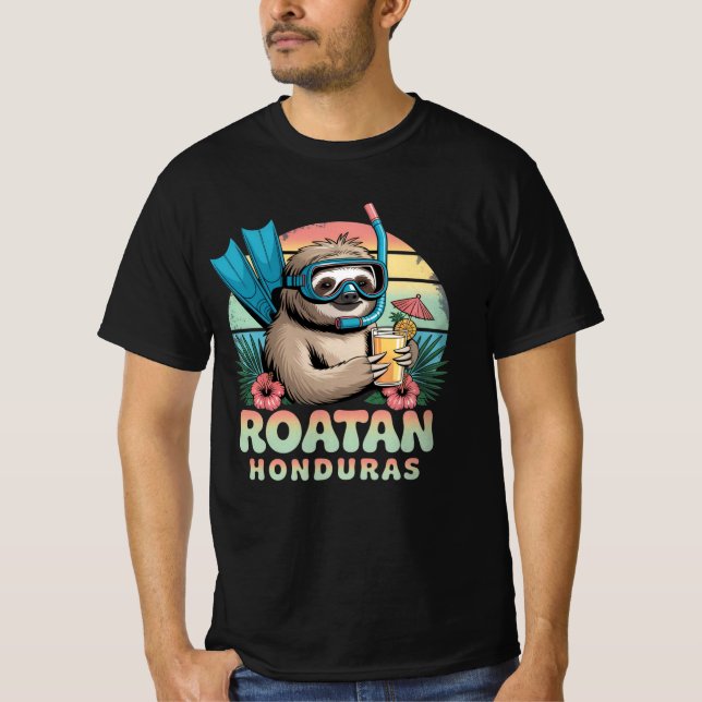 Camiseta Roatan Honduras Sloth, Roatan Sloth, Roatan  (Anverso)