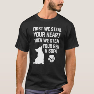Camiseta Roba tu corazón roba tu cama y el perro de Sofa co